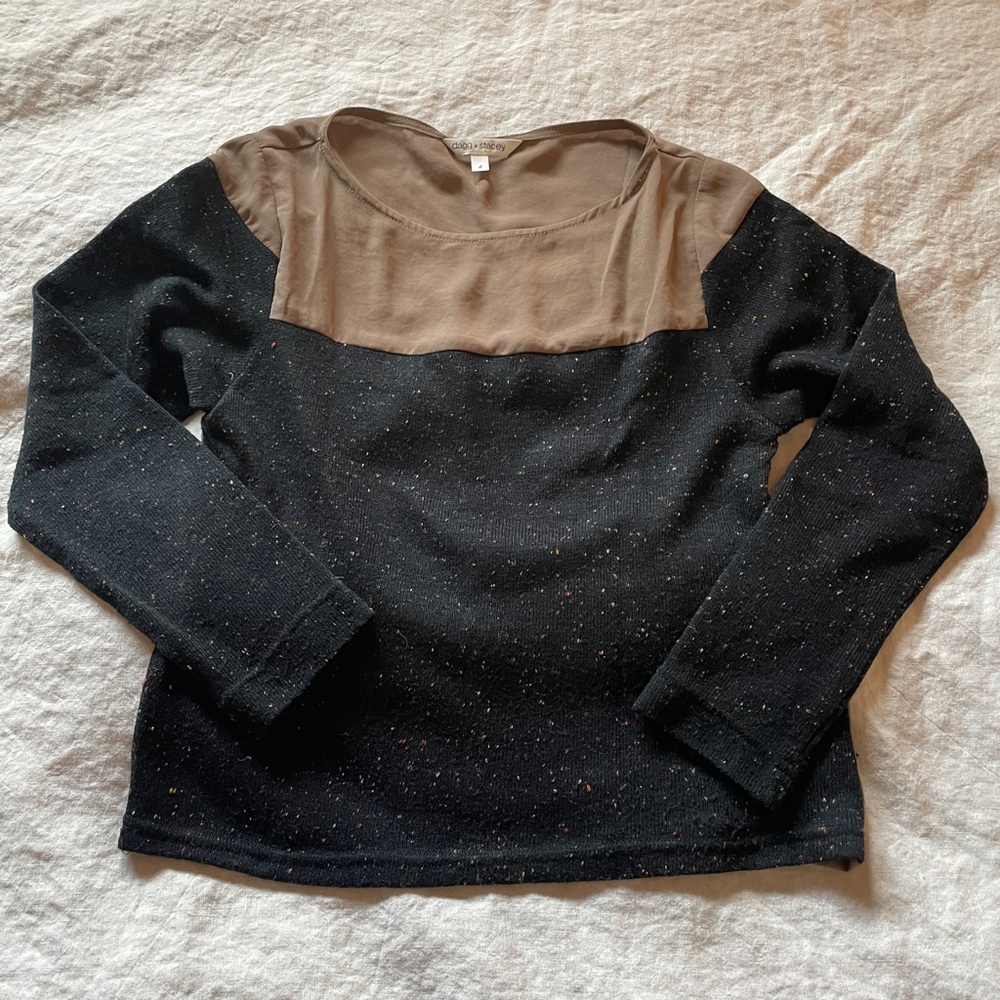 Dagg & Stacey Two-Tone Black and Tan Sweater (size 4)